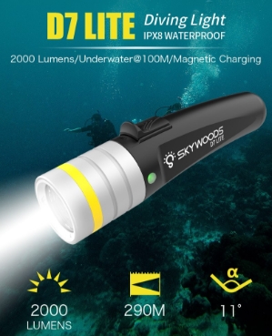 D7 LITE - Dive Light 2000 Lumens 